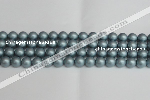 CSB1439 15.5 inches 12mm matte round shell pearl beads wholesale