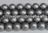 CSB1440 15.5 inches 4mm matte round shell pearl beads wholesale