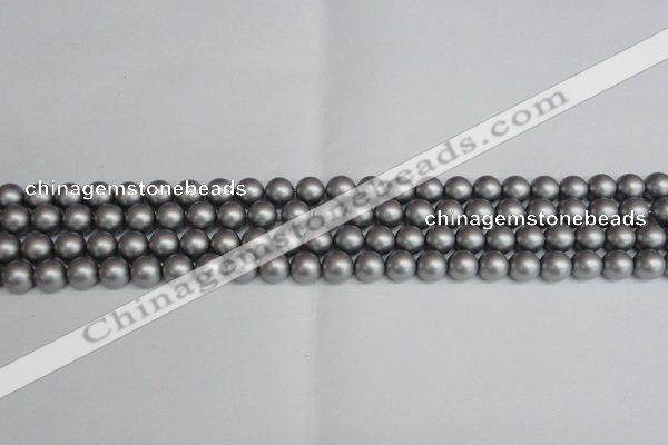 CSB1441 15.5 inches 6mm matte round shell pearl beads wholesale