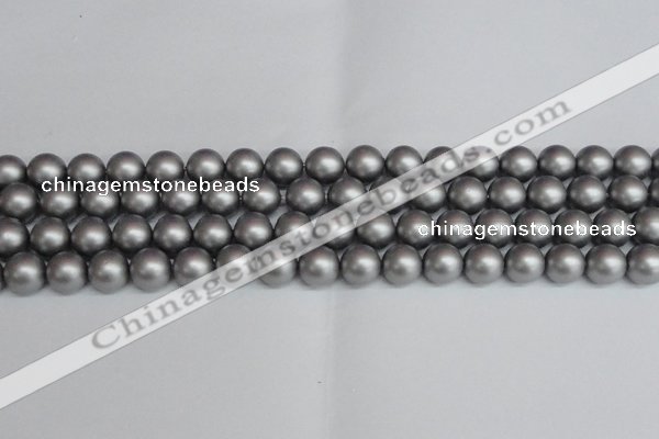 CSB1443 15.5 inches 10mm matte round shell pearl beads wholesale