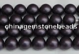 CSB1445 15.5 inches 4mm matte round shell pearl beads wholesale