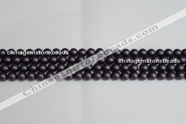 CSB1446 15.5 inches 6mm matte round shell pearl beads wholesale