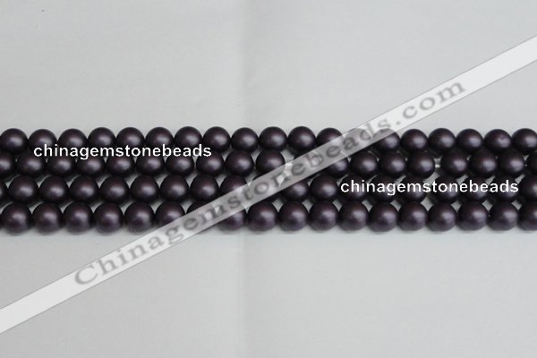 CSB1447 15.5 inches 8mm matte round shell pearl beads wholesale