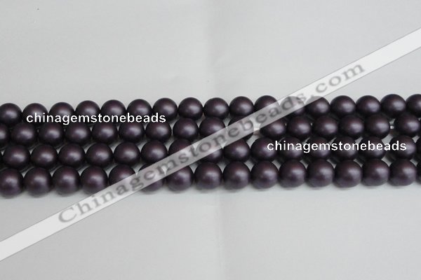 CSB1448 15.5 inches 10mm matte round shell pearl beads wholesale