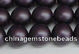 CSB1449 15.5 inches 12mm matte round shell pearl beads wholesale