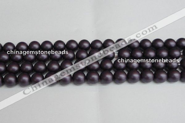 CSB1449 15.5 inches 12mm matte round shell pearl beads wholesale