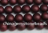 CSB1451 15.5 inches 6mm matte round shell pearl beads wholesale