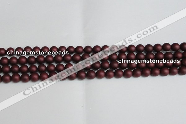 CSB1451 15.5 inches 6mm matte round shell pearl beads wholesale