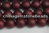 CSB1452 15.5 inches 8mm matte round shell pearl beads wholesale