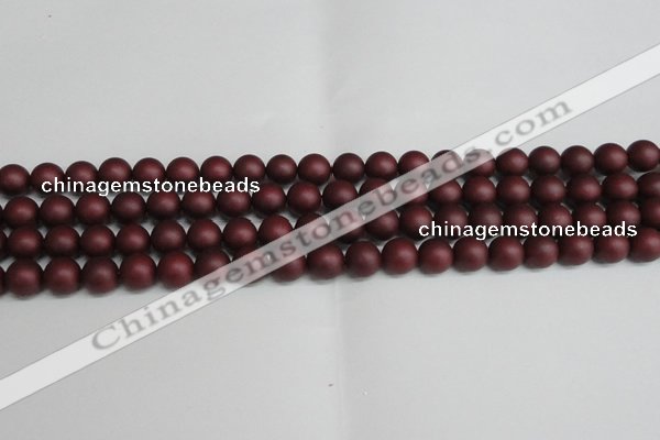 CSB1452 15.5 inches 8mm matte round shell pearl beads wholesale