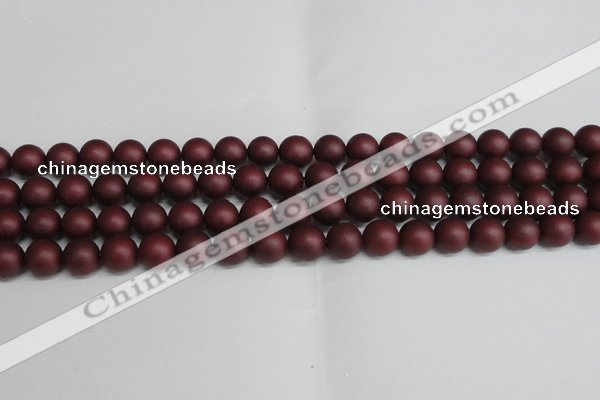 CSB1453 15.5 inches 10mm matte round shell pearl beads wholesale