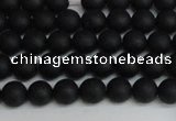 CSB1455 15.5 inches 4mm matte round shell pearl beads wholesale