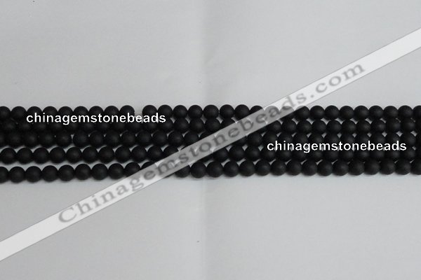 CSB1455 15.5 inches 4mm matte round shell pearl beads wholesale