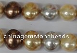 CSB155 15.5 inches 12*15mm – 13*16mm oval mixed color shell pearl beads