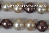 CSB157 15.5 inches 12*15mm – 13*16mm oval mixed color shell pearl beads