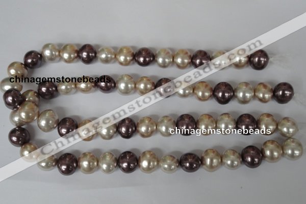 CSB157 15.5 inches 12*15mm – 13*16mm oval mixed color shell pearl beads