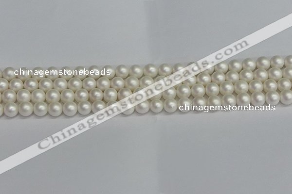 CSB1601 15.5 inches 6mm round matte shell pearl beads wholesale