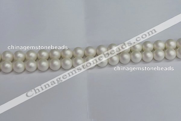CSB1602 15.5 inches 8mm round matte shell pearl beads wholesale