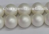 CSB1603 15.5 inches 10mm round matte shell pearl beads wholesale