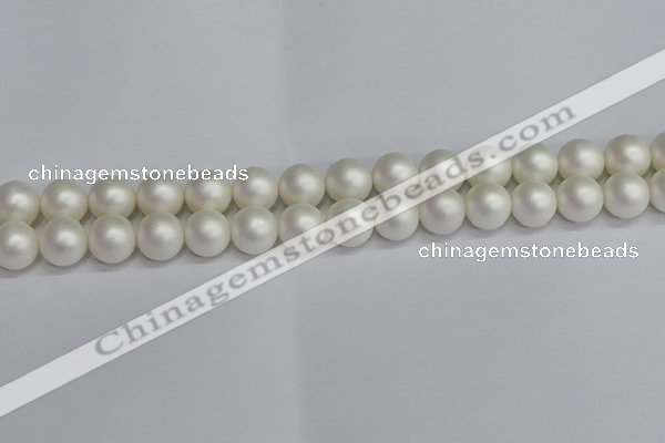 CSB1603 15.5 inches 10mm round matte shell pearl beads wholesale