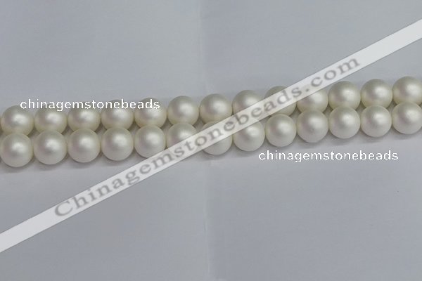 CSB1604 15.5 inches 12mm round matte shell pearl beads wholesale