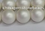 CSB1605 15.5 inches 14mm round matte shell pearl beads wholesale