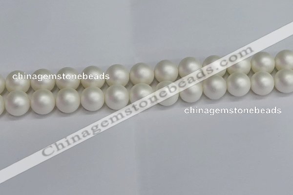 CSB1605 15.5 inches 14mm round matte shell pearl beads wholesale