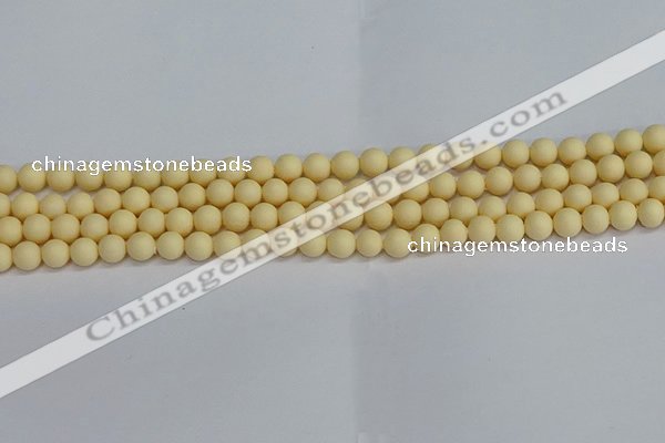 CSB1610 15.5 inches 4mm round matte shell pearl beads wholesale