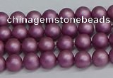 CSB1630 15.5 inches 4mm round matte shell pearl beads wholesale