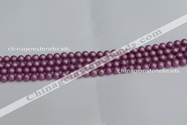 CSB1630 15.5 inches 4mm round matte shell pearl beads wholesale