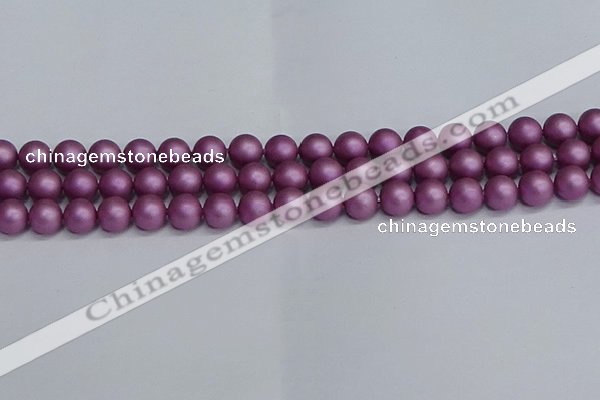 CSB1632 15.5 inches 8mm round matte shell pearl beads wholesale