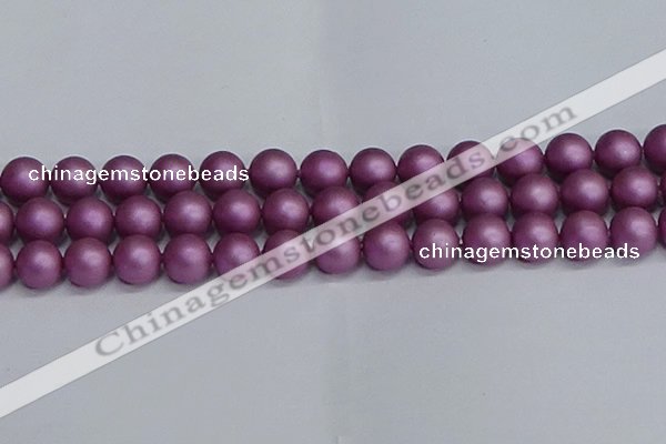 CSB1635 15.5 inches 14mm round matte shell pearl beads wholesale