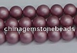 CSB1640 15.5 inches 4mm round matte shell pearl beads wholesale