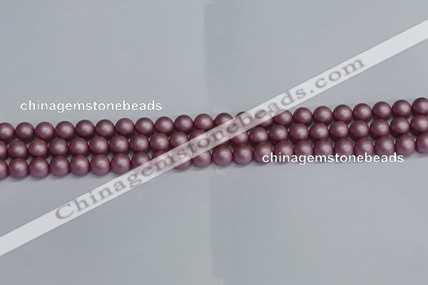CSB1640 15.5 inches 4mm round matte shell pearl beads wholesale