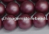 CSB1645 15.5 inches 14mm round matte shell pearl beads wholesale