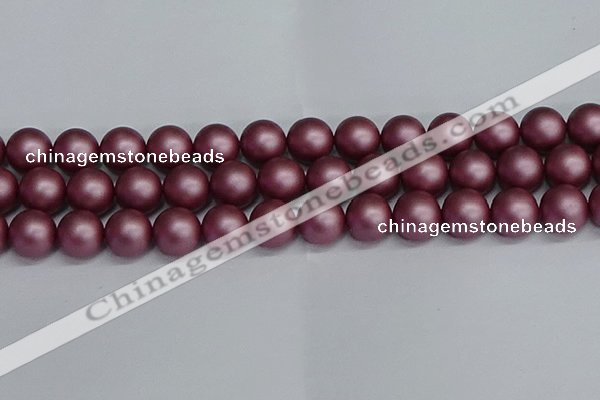 CSB1645 15.5 inches 14mm round matte shell pearl beads wholesale