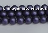 CSB1650 15.5 inches 4mm round matte shell pearl beads wholesale