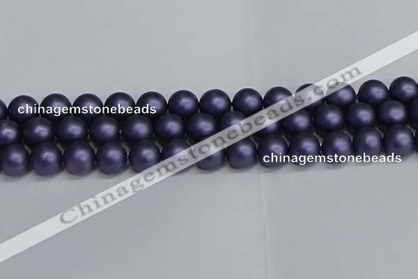 CSB1655 15.5 inches 14mm round matte shell pearl beads wholesale