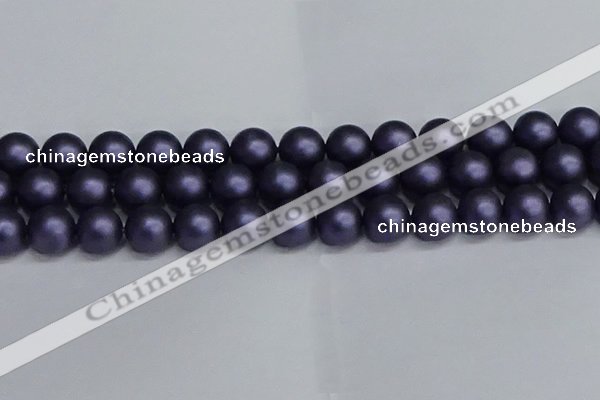 CSB1665 15.5 inches 14mm round matte shell pearl beads wholesale