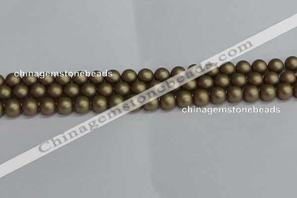 CSB1672 15.5 inches 8mm round matte shell pearl beads wholesale