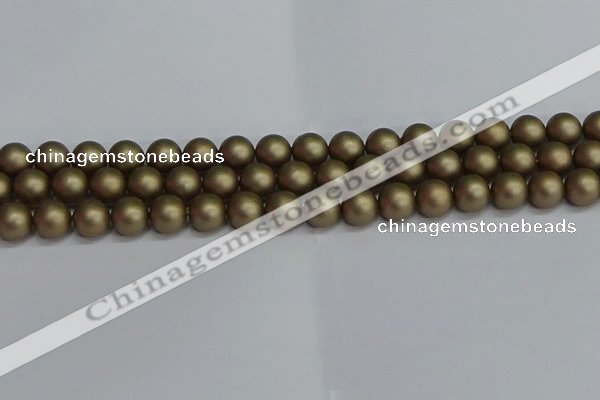 CSB1673 15.5 inches 10mm round matte shell pearl beads wholesale