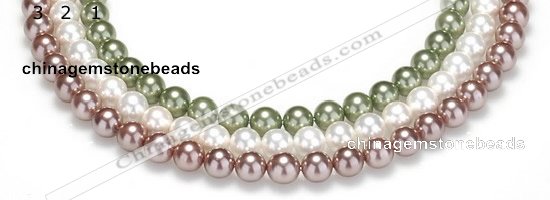 CSB17 16 inches 8mm round shell pearl beads Wholesale