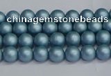 CSB1710 15.5 inches 4mm round matte shell pearl beads wholesale