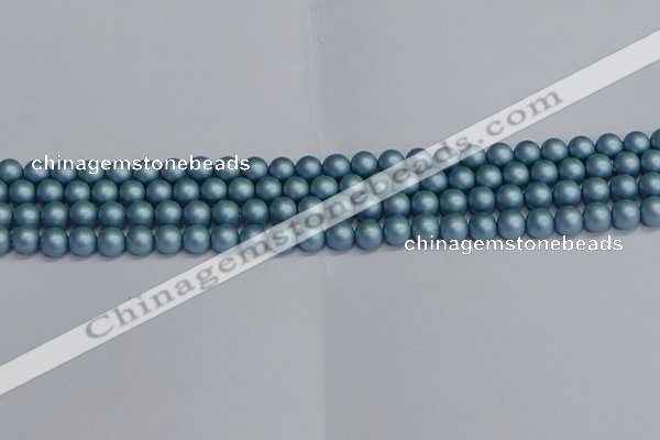 CSB1711 15.5 inches 6mm round matte shell pearl beads wholesale