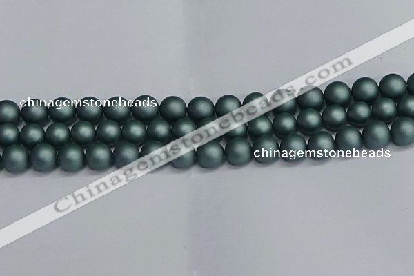 CSB1724 15.5 inches 12mm round matte shell pearl beads wholesale