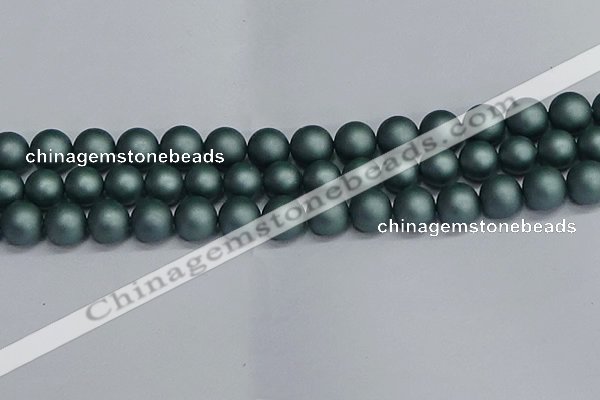 CSB1725 15.5 inches 14mm round matte shell pearl beads wholesale