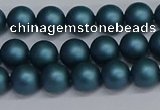 CSB1730 15.5 inches 4mm round matte shell pearl beads wholesale