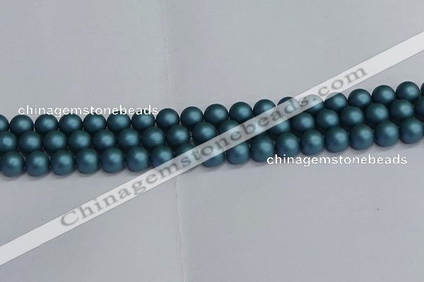 CSB1732 15.5 inches 8mm round matte shell pearl beads wholesale