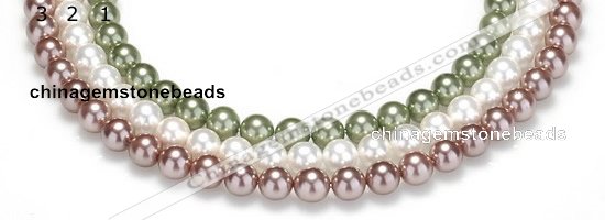 CSB18 16 inches 10mm round shell pearl beads Wholesale