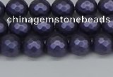 CSB1891 15.5 inches 6mm faceted round matte shell pearl beads